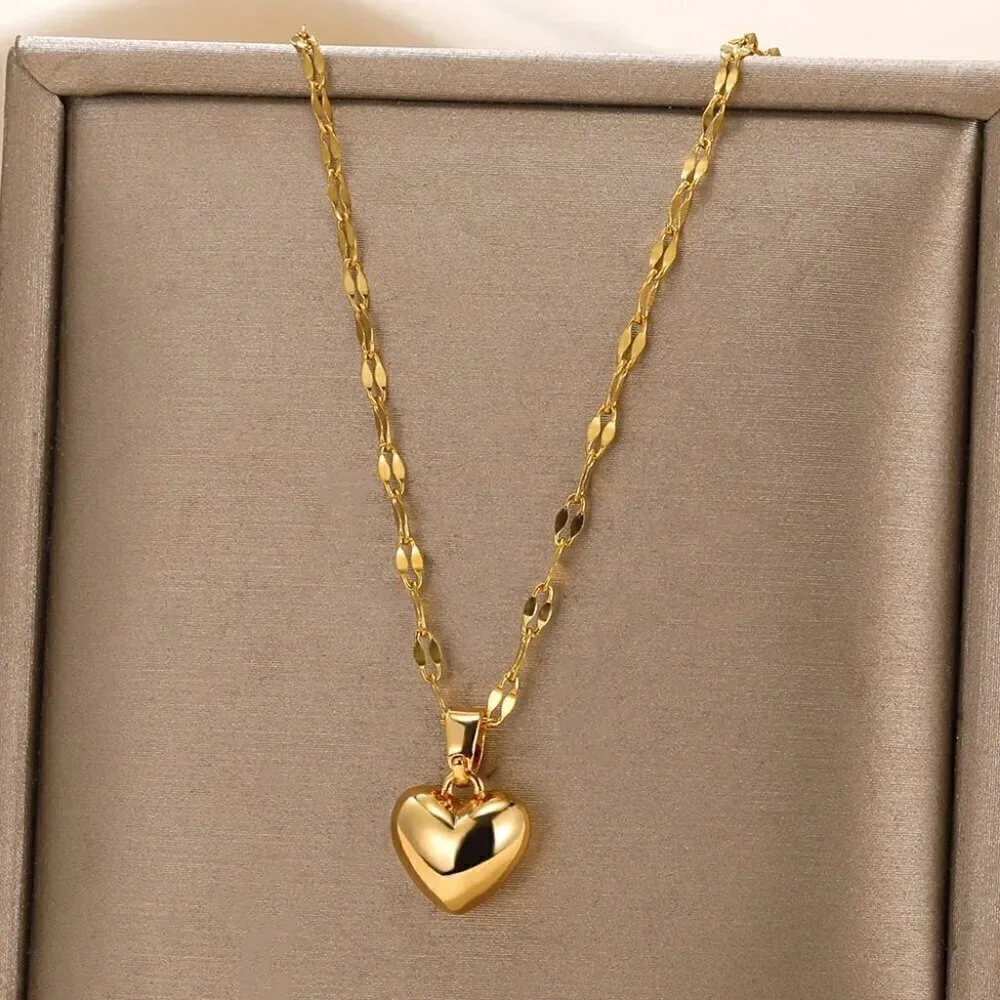 NEW 14K Yellow Gold Heart Of Gold Dainty Luxury Necklace